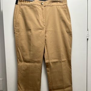 zara brown caramel suit pants trousers patterned waistband super cute never worn